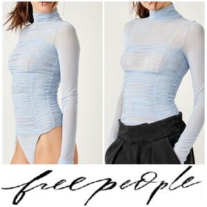 Free People Intimately FP Under It All Bodysuit In Silver Blues